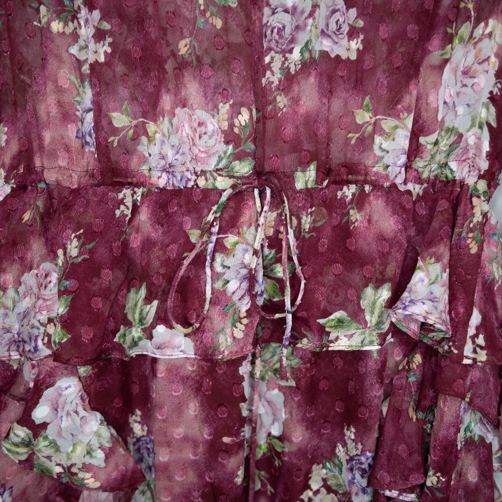 LoveShackFancy Sonia Silk Floral Midi Dress K31 - Picture 8 of 11